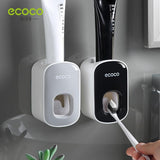 ECOCO Automatic Toothpaste Dispenser Wall Mount Bathroom Bathroom Accessories Waterproof Toothpaste Squeezer Toothbrush Holder - Quoiimport