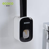 ECOCO Automatic Toothpaste Dispenser Wall Mount Bathroom Bathroom Accessories Waterproof Toothpaste Squeezer Toothbrush Holder - Quoiimport