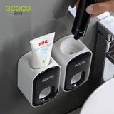 ECOCO Automatic Toothpaste Dispenser Wall Mount Bathroom Bathroom Accessories Waterproof Toothpaste Squeezer Toothbrush Holder - Quoiimport