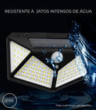 Kit Luminária Energia Solar 100 Leds e Sensor De Presença